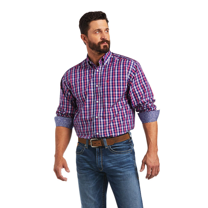 Ariat Wrinkle Free Siddharth Classic Fit - Miesten Violetit Paidat ( ZYQPOH-935 )